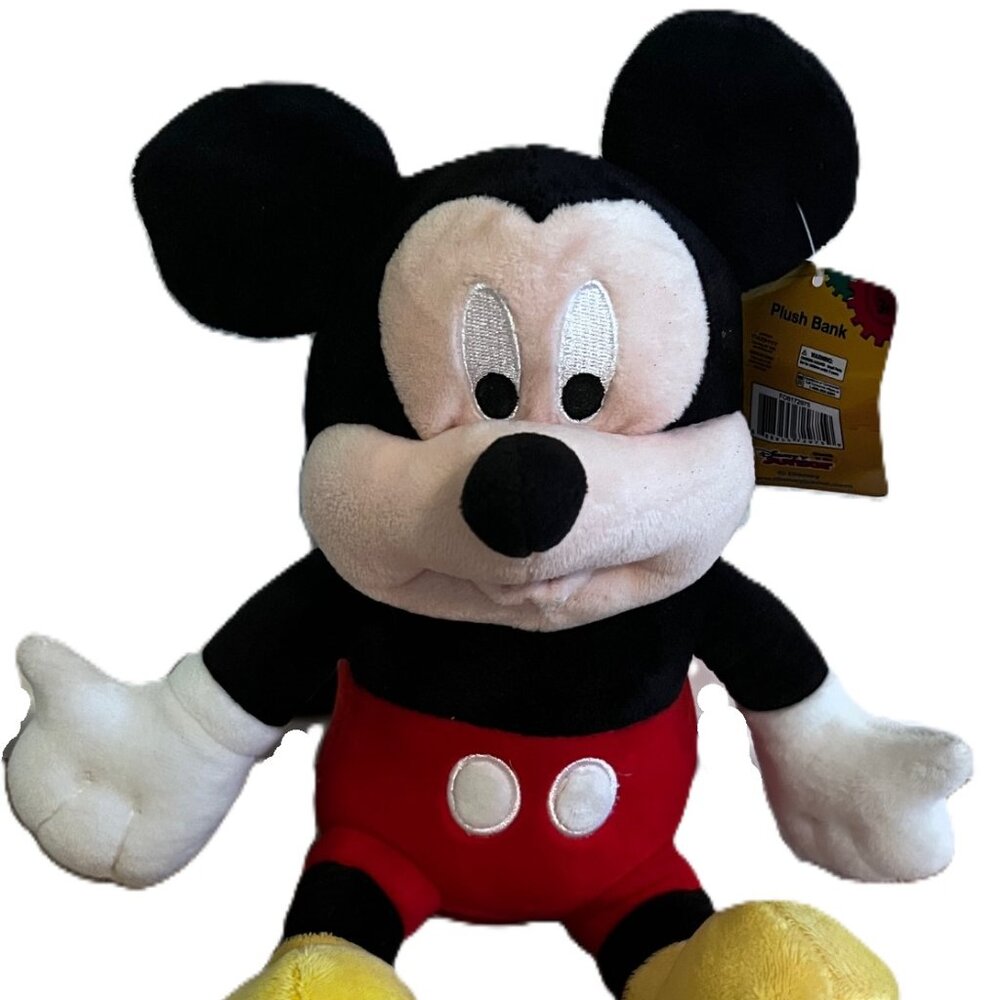 Mickey Mouse Disney Junior Plush Bank NWT Soft Fun